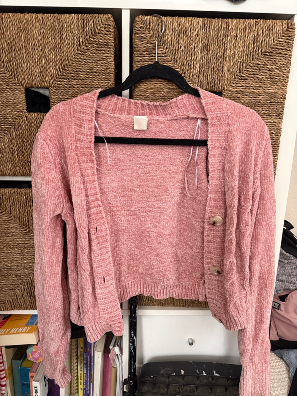 Soft Knit Pink Cardigan Sweater - Women's